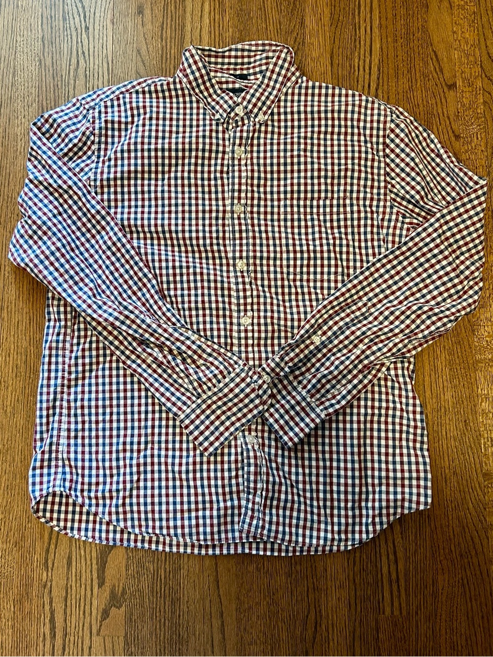 J.Crew Slim Fit XL Button Down Shirt Red Blue Check